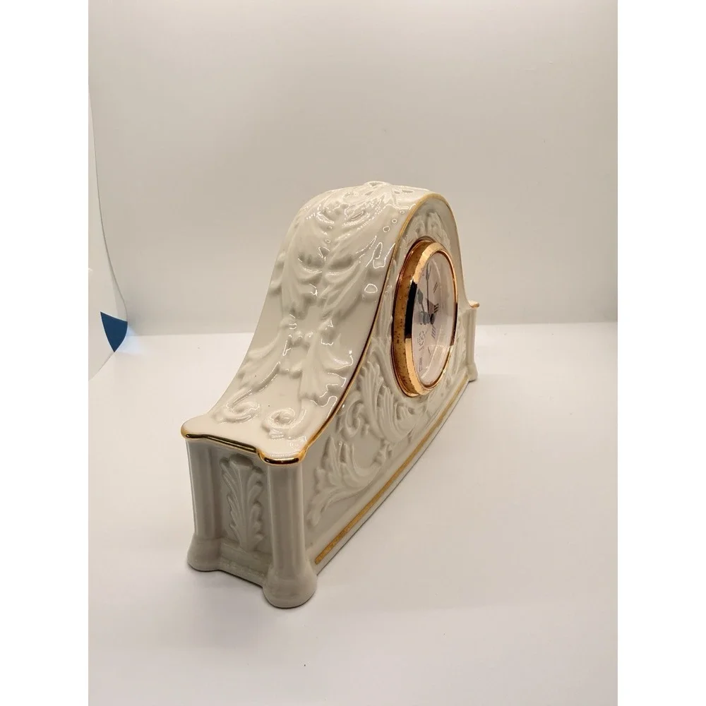 Lenox Grandmillennial French Country Mantel Clock Ivory Porcelain Vintage